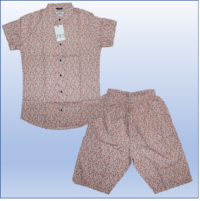 Night Suit For Men| Caramel color Printed Design Cotton ZA-06